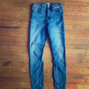 Zara Mid Blue High Waist Skinny Jeans